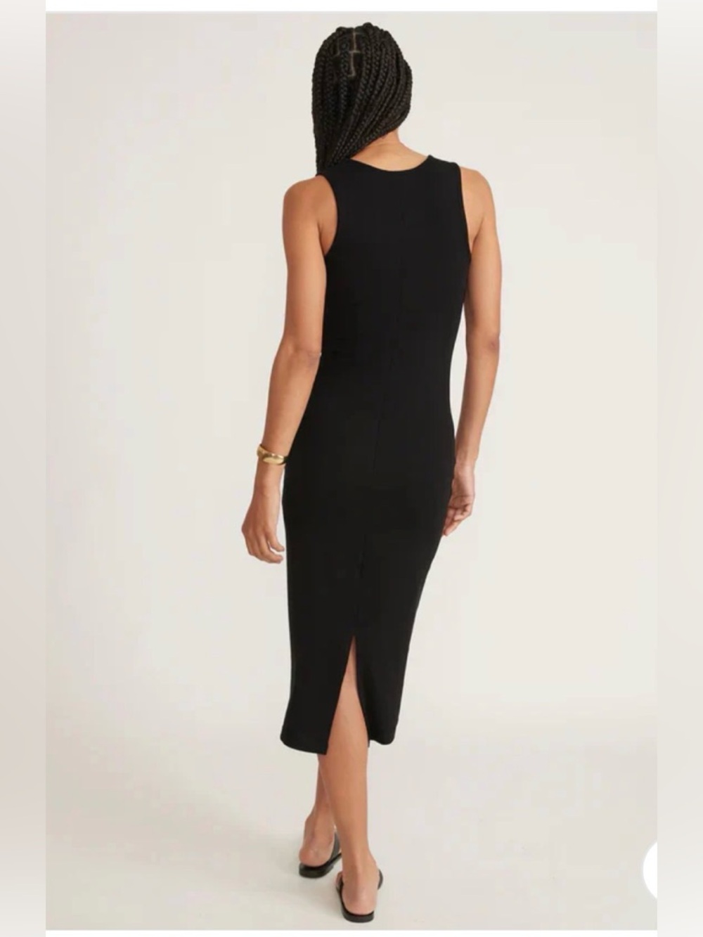Marine Layer Rib Daytime Midi Dress Black , size M - Picture 5 of 11